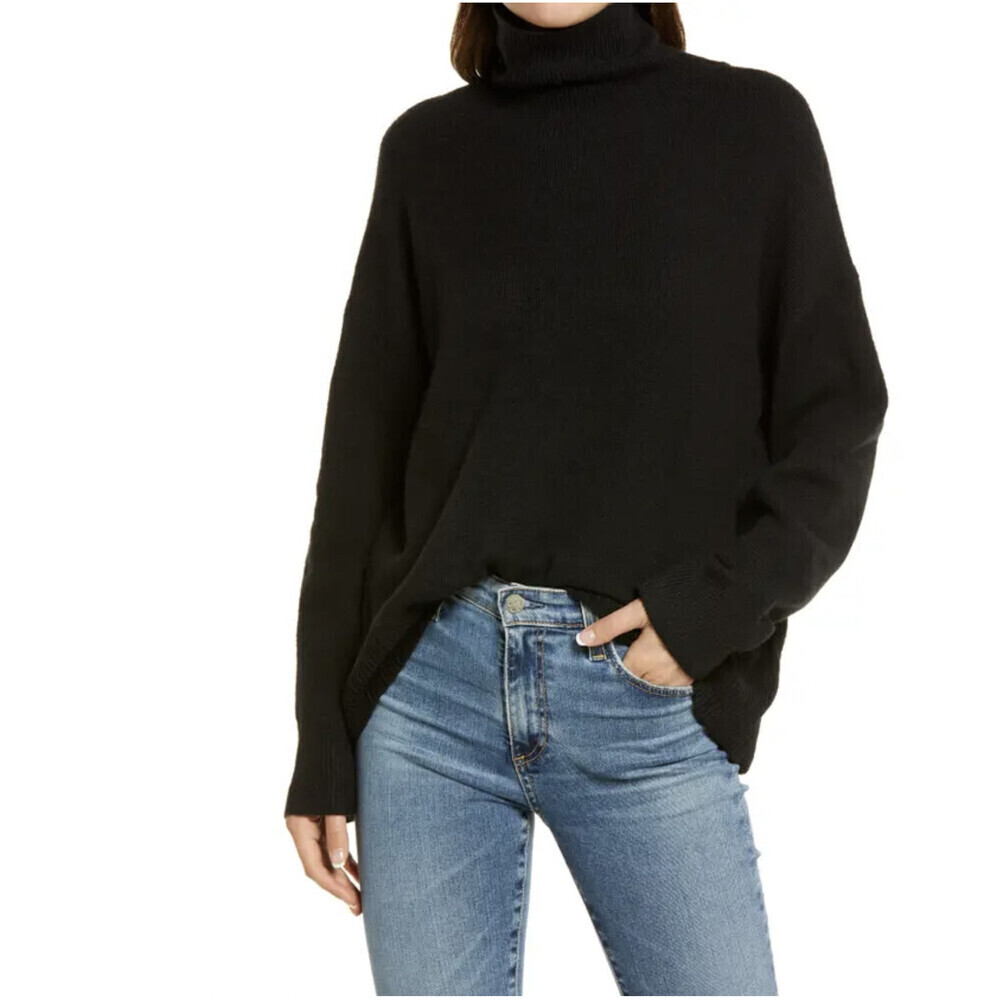Treasure & Bond Women's Turtleneck Sweater In Black Size S soft